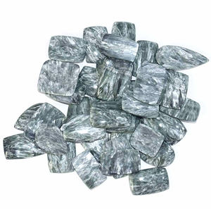 Cabujón de Serafinita de Alta Calidad al por Mayor, Piedra Preciosa de Cuarzo Natural Suelta para Fabricación de Joyas, Tamaños Personalizables de 10-60 mm - Product Image 3