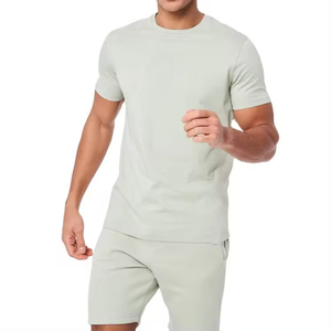 Conjunto de Camiseta y Pantalones Cortos de Algodón de Color Sólido para Hombre, Harry Johnson Production, Ropa Casual Transpirable para Verano 2026 - Product Image 3