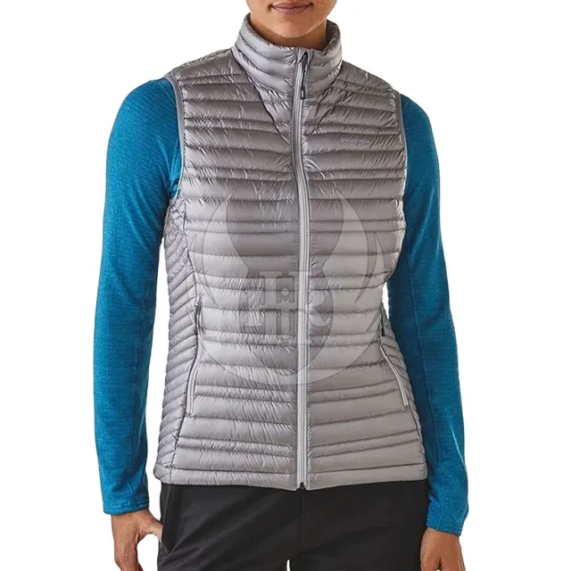 Colete feminino impermeável de nylon, jaqueta respirável para inverno