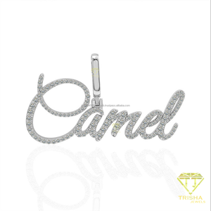 Colgante Personalizado con Nombre Carmel de Diamante Moissanita al por Mayor con Diseño de Letras Iced Out, Cadena en Tono Plata y Calidad Premium - Product Image 5
