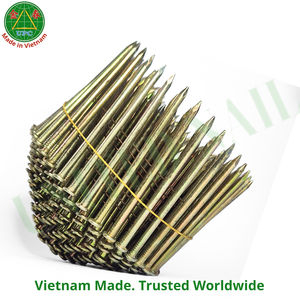 ตะปูเหล็กอุตสาหกรรมขนาด 2.5x50 มม. แบบม้วน หัวเรียบ/หัวเกลียว/หัววงแหวน หัวแบน/หัวลายตาราง ชุบสังกะสีเหลืองโครเมต สำหรับทำพาเลท - Product Image 4