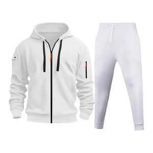 Unisex Winter Fleece Lined Breathable Cotton Sporty Tracksuit Set Full <b>Zip</b> <b>Hooded</b> Joggers Sweatpants Pockets Jogging Warm - Product Image 3