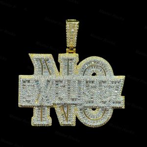 AMBER JEWELS T-228 Colgante de Corona Temática 'No Excuse' de Plata 925 Bañada en Rodio, Estilo Hip Hop Unisex, con Moissanita Certificada GRA - Product Image 4