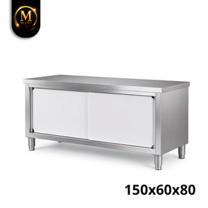 Armario de Cocina Resistente de Acero Inoxidable, Puertas Corredizas Suaves de Alta Resistencia, Armario de Almacenamiento para Preparación de Alimentos en Restaurantes Comerciales - Product Image 2