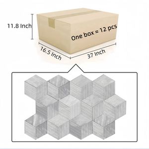 Piastrella Esagonale in Marmo Grigio Carrara, Pietra Naturale con Finitura Testurizzata OL e Design Scanalato 3D per Uso a Parete - Product Image 5