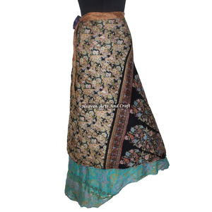 Nuevo Faldón Envolvente de Seda Rajasthani Reversible Vintage, Mágico, de 38 Pulgadas, Estilo Halter Tubo con Estampados, Vestido Envolvente - Product Image 2