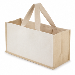 Custom Logo Jute Cotton Canvas Shopping Tote Bag with Inside Pocket 40x33x18 cm Reusable Promotional Wholesale Manufacturer - Product Image 3