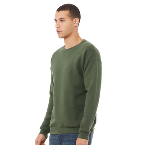 Sudadera de Cuello Redondo para Mujer, Color Verde Oliva, Manga Larga, Tejido de Algodón, Color Sólido, Ropa de Otoño, Transpirable, Corte Regular - Product Image 2