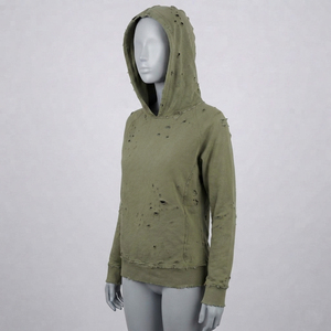 Meistverkaufte Damen Öko-Freundliche Distressed Hoodies Komfortable Oversized Streetwear-Kollektion Personalisiertes Front-Branding - Product Image 5