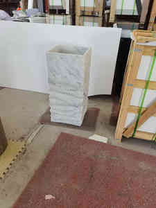 Independiente Piedra Natural Vanidades Pedestal Italia Blanco Lujo Carrara Mármol Lavabos - Product Image 2