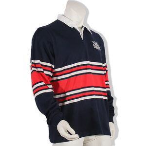 Camiseta de Rugby Tradicional Personalizada en Color Liso, Manga Larga, Tejido de Algodón Teñido, Ropa Deportiva con Diseño de Rayas - Product Image 2