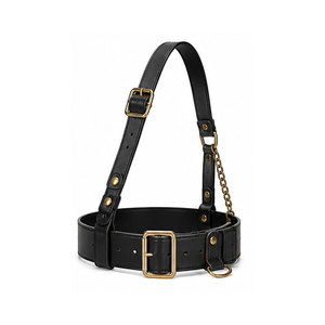 Ceinture Sam Browne en cuir élégante avec ajustement réglable, boucle classique et style décoratif pour les événements formels - Product Image 1