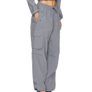 Conjunto Deportivo para Mujer, Chaqueta Corta con Capucha y Mangas Largas, Pantalones Cargo con Cordón, Estilo Urbano, Ligero, de Poliéster, para Primavera - Product Image 5
