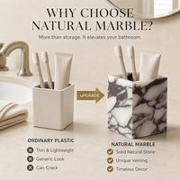Porte-pinceaux de maquillage en marbre de luxe abordable pour l'organisation des cosmétiques et la décoration élégante de la maison