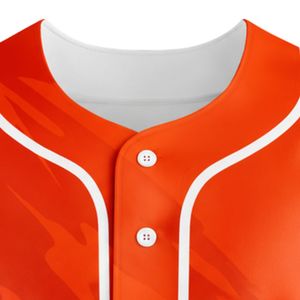 Camiseta de Béisbol Naranja, Negra y Blanca para Hombre, con Botones, Uniforme de Equipo, Transpirable, Ligera, para Torneos Deportivos - Product Image 5