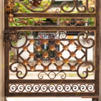 Grandes portes doubles de luxe en fer forgé, forgées à la main, anti-effraction, modernes, décoratives, pour entrée sécurisée, cour et appartement