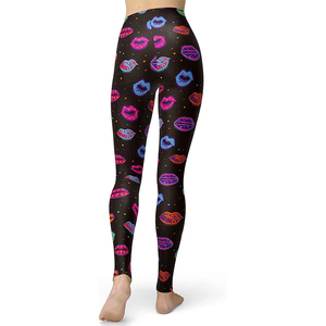 Leggings ajustés à taille mi-haute personnalisés par sublimation pour adolescentes - Product Image 3