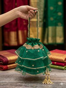 Traditional Indian Frill potlis for bridesmaid In Multiple Colour for Wedding Festive <b>Gifting</b> Indian party favors <b>Eid</b> favors - Product Image 2