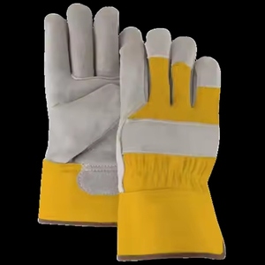 Guantes de Seguridad de Piel de Vacuno de Primera Calidad, Palma de Cuero Dividido, Dorso de Algodón Resistente, Uso Industrial, Certificación CE - Product Image 4