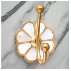 Gold Plated Brass <b>Wall</b> Mounted Home Bedroom Living Room Decorative Hook Holder handcrafted MOP Design With Best Prices - Product Image 2