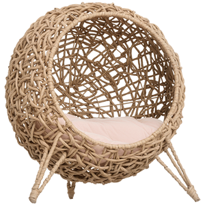 Casa para Gatos de Hoja de Plátano Natural de 20.5 Pulgadas, Cama para Gatos Tejida a Mano con Cojín, Diseño Trenzado para Mascotas - Product Image 1