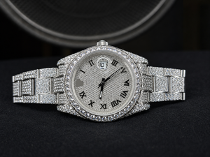 Reloj de Lujo Bicolor con Diamantes y Moissanita, Estilo Pavé, Automático, para Hombre, Estilo Hip Hop, Chapado en Oro y Plata - Product Image 3