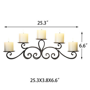 Candelabro Tradicional de Hierro Forjado Negro, Hecho a Mano con Elegante Trabajo de Filigrana, Sostiene 5 Velas de Pilar para un Estilo Clásico Vintage - Product Image 3