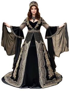 Abayas AL HIJRAH, caftan marocain, magnifique caftan traditionnel musulman coloré, perles de pierre, fait à la main, satin de fête, taille naturelle haute - Product Image 1