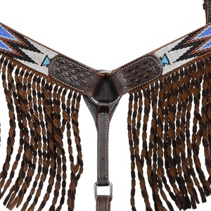 Western Horse Headstall Premium <b>Tooled</b> <b>Leather</b> Browband Bridle for Rodeo Ranch and Trail Riding - Product Image 3