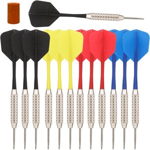 Ensemble de 12 fléchettes à pointe en acier pour le jeu amusant sur cible, idéal pour la salle de jeux familiale ou la mancave - Product Image 1