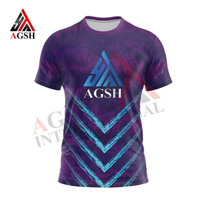 AGSH Men's Short Sleeve Sublimation Printed T-<b>Shirt</b> Purple Blue <b>Geometric</b> Pattern Quick Dry Slim Fit Sporty O-Neck - Product Image 2
