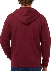 Service OEM, logo personnalisé, sweat-shirt à capuche zippé vintage pour homme, couleur unie, cordon contrastant, grammage lourd, 100% polyester - Product Image 5