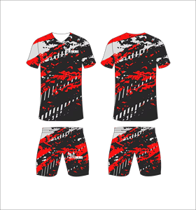 Ferocious Men's Sublimated Camouflage Soccer Jersey Set V-Neck Short Sleeve Moisture Wicking Polyester Uniform - Product Image 5