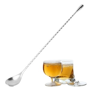 Cuchara de cóctel mezcladora de metal recién llegada con patrón en espiral, agitador de cóctel trenzado, herramientas de barra de Stock - Product Image 1