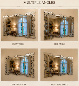 Venetian Large Size full big Wall Mirror Etched Floral Beveled <b>Frame</b> <b>Antique</b> Silver Full Length Decorative Luxury Handmade Home - Product Image 4