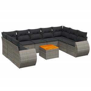 Conjunto de Sofás Modulares Grandes de Ratán PE Gris para Jardín, Colección Premium de Muebles Modulares para Exteriores - Product Image 2