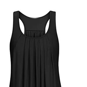 Camiseta sin mangas elástica de punto acanalado para mujer, top transpirable de poliéster para entrenamiento, camisa informal sin mangas de ajuste holgado para mujer - Product Image 3