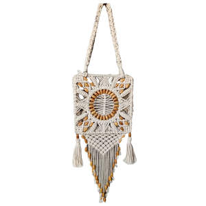 Bolso de hombro de macramé tejido a mano de fabricante indio para verano nuevo bolso de macramé informal con forro de algodón - Product Image 3