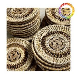 Handmade woven rattan plate <b>placemat</b> natural <b>table</b> mat <b>for</b> dining room kitchen and home decor - Product Image 2