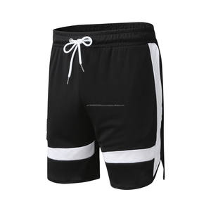 Short en maille contrastée bleue Design personnalisé Logo Short de sport d'été de haute qualité Short d'entraînement musculaire respirant à séchage rapide - Product Image 4