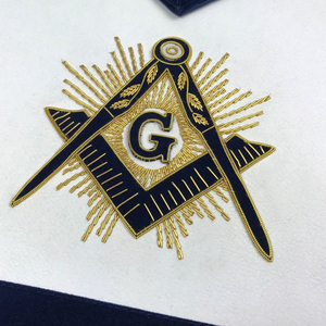 New Latest Design Past Master Blue Masonic <b>Aprons</b> <b>White</b> & With Custom Color Embroidery Customized Masonic Masonic <b>Aprons</b> - Product Image 3