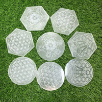 Offre Spéciale – Plaque de Sélénite Naturelle en Gros de Qualité Supérieure, Gravée des Phases Lunaires, Plaque de Recharge en Sélénite