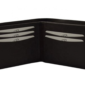 <b>Men's</b> Genuine Leather Bifold <b>Wallet</b> Slim Fold Minimalist Design Short Length Daily Use Length ID Card Slot Open Polyester Coins - Product Image 5