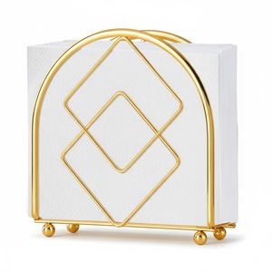 Porte-serviettes artisanal en métal, design triangulaire sur pied, support pour boîte à mouchoirs pour la décoration de la table à manger à la maison - Product Image 3