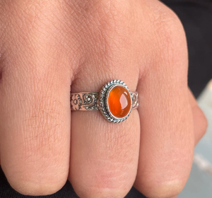Carnelian Gemstone <b>Ring</b> 925 <b>Silver</b> Handmade <b>Statement</b> handmade <b>Ring</b> for Women Birthday Anniversary Gift <b>Ring</b> For Her - Product Image 2