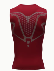 HAWK SPORTS INDUSTRIES Débardeur de compression en polyester tricoté pour homme, col rond, rouge uni, respirant, sportif, sans manches, pour la gym et l'entraînement - Product Image 6