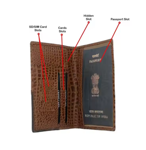 Porta Pasaportes de Cuero Genuino con Bloqueo RFID, Organizador de Tarjetas de Viaje con Ranuras para Tarjetas SIM, Estuche para Documentos - Product Image 2