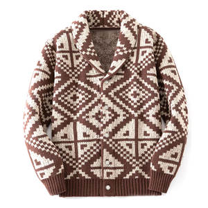 Cárdigans de Hombre con Patrón Sólido para Invierno, Ropa de Exterior Elegante, Cárdigans de Hombre con Etiqueta Privada Personalizada en Venta - Product Image 1