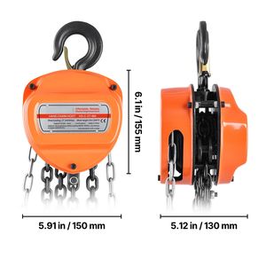 Paranco a Catena Manuale da 2 Tonnellate (4400 Libbre) con Altezza di Sollevamento di 20 Piedi, Catena Zincata G80, Blocco a Catena Manuale Rinforzato per Carichi Pesanti (20+). - Product Image 4