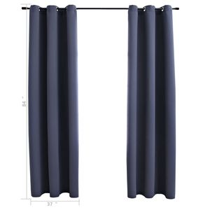 Tessuto antracite 37 "x 84" tende oscuranti 2 pezzi con anelli Premium tende e mantovane - Product Image 4